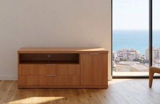 MUEBLE TV MADERA CON CAJONES Y ARMARIO