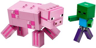 LEGO Minecraft 21157 BigFig Cerdo y Zombi Bebé