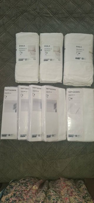 Lote de 8 Sábanas Ikea DVALA y NATTJASMIN