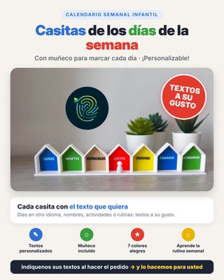 Set 7 Casitas Montessori Días de la Semana