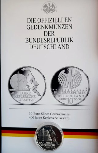 Moneda Plata 10€ Alemania 2009 Kepler