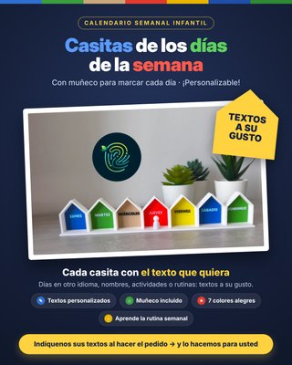 Set 7 Casitas Montessori Calendario Semanal