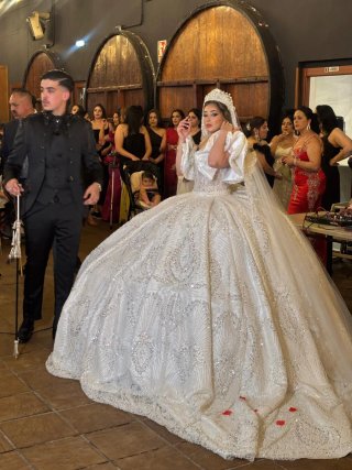 Vestido de novia con pedrería