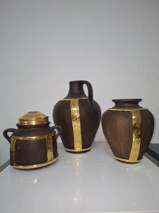 Conjunto de 3 Jarrones de Cerámica
