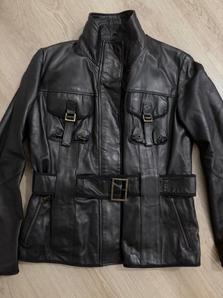 Chaqueta de Cuero Negra Talla L