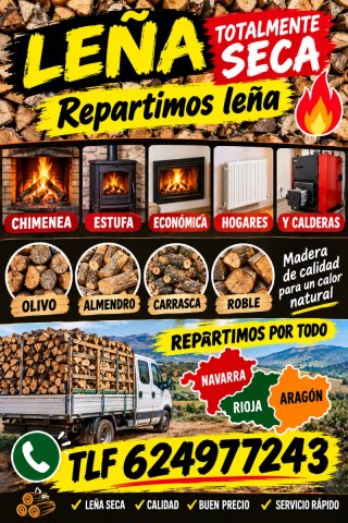 Leña de Roble, Almendro y Haya en Navarra