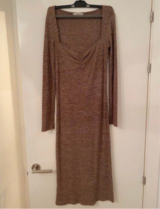 Vestido Mango Marrón Talla M