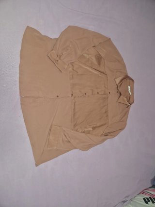 Camisa Beige Violeta by Mango Talla XXL