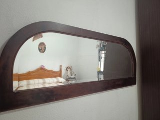 Specchio da Parete con Cornice in Legno