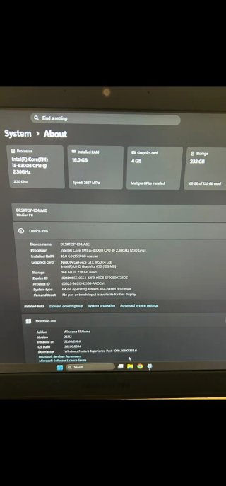Portátil Medion i5 16GB RAM GTX 1050