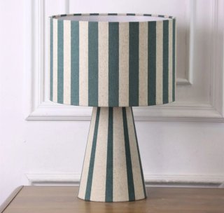 Lámpara de Lino con Rayas Azul y Verde