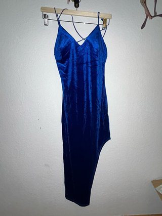 Vestido Azul de Terciopelo