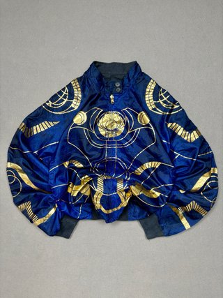 Giacca bomber vintage donna blu dorato M