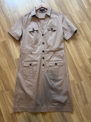 Vestido camisero beige Antea