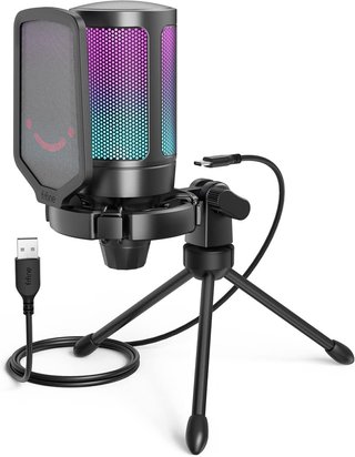 FIFINE Gaming Microfono para PC PS4 PS5, USB Conde