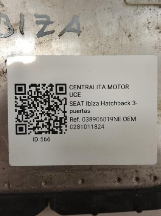 Seat 566 centralita motor uce 0281011824 ibiza