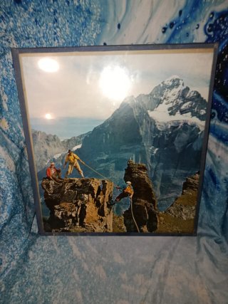 Cuadro de Cristal Alpes Años 80