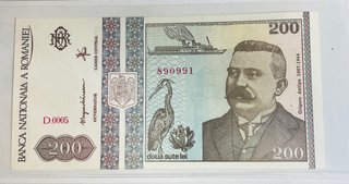 Rumania 200 lei 1992 billete antiguo
