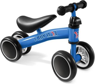 Bicicleta infantil sin pedales 10-24 meses 4 ruedas manillar ajustable - azul
