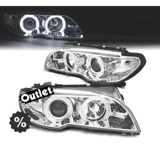 EV FAROS BMW E46 COUPE 03-06 XENON OJOS ANGEL CCFL FONDO CRO