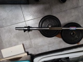 Barra de Pesas 30mm y Discos 50kg