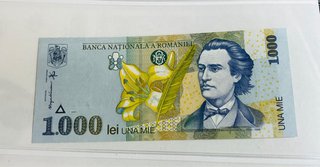 Rumania 1000 Lei 1998 billete antiguo
