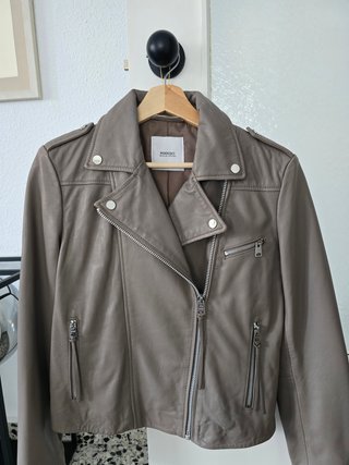 Cazadora Biker de Piel Genuina MANGO
