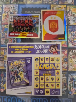2 Cromos Conmemorativos Liga Este 2026-27