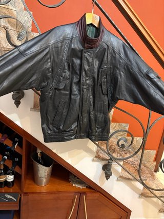 Giacca Biker Vintage Vera Pelle Oversize morbida