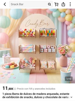 Expositor de Madera para Candy Bar