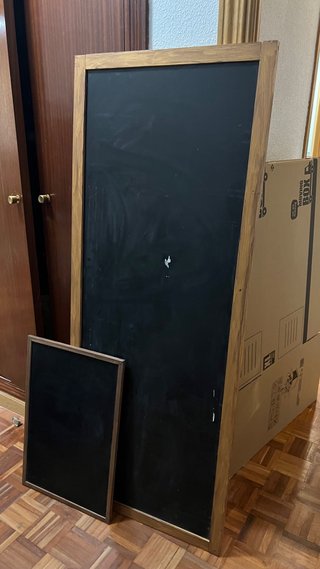 Set de 2 Pizarras de Tiza con Marco de Madera