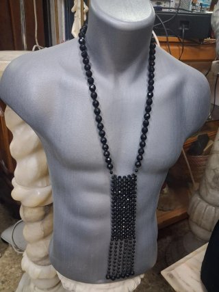 Collar Vintage Tipo Corbata de Ónix