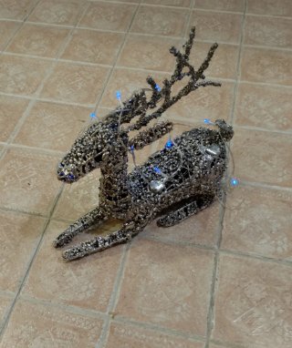 Reno de Navidad Decorativo Plateado