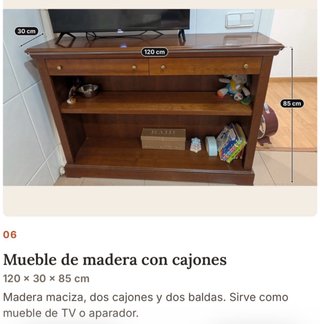 Mueble de Madera Maciza con Cajones