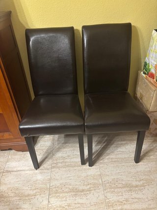 Set de 2 Sillas de Comedor Marrones