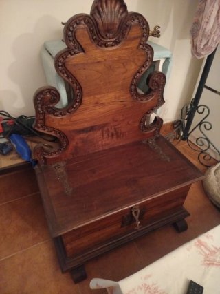 Banco Rústico de Madera con Respaldo