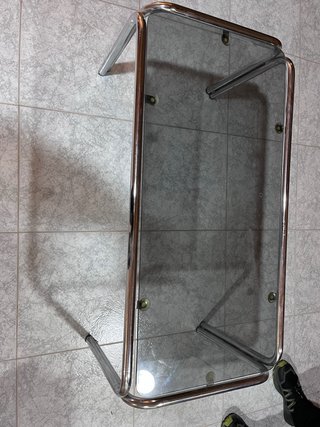 Mesa de Centro de Cristal y Metal