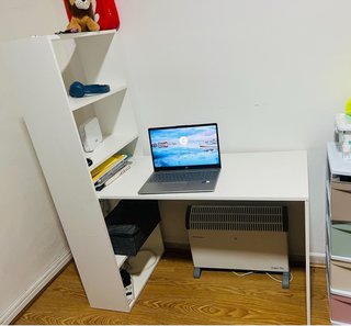 Escritorio de Estudio Blanco con Estantería