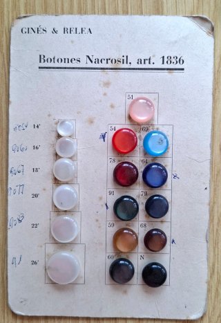 Botones Vintage Nacrosil, Gines & Relea, Hisla
