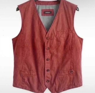 Gilet Walbusch rosso vintage uomo Tg. L