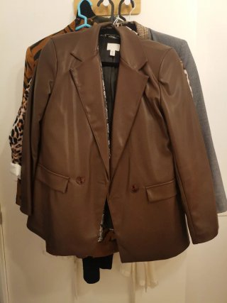 Chaqueta Americana Marrón polipiel