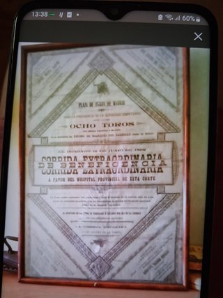 Cartel Antiguo Corrida Beneficencia 1892