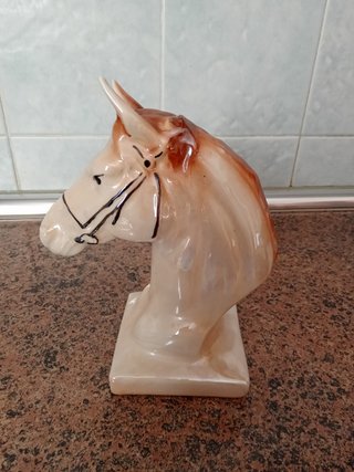 Figura Cabeza de Caballo de Porcelana