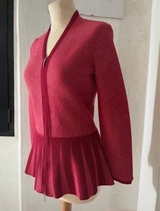 EMPORIO ARMANI blazer maglia peplo arancio 42 ita