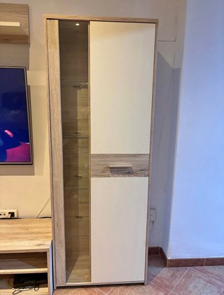 Vitrina de Roble Blanco y Madera