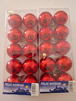 Set de 20 Adornos de Navidad Rojos