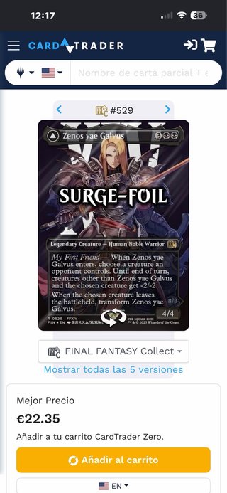 Carta Magic Zenos yae Galvus