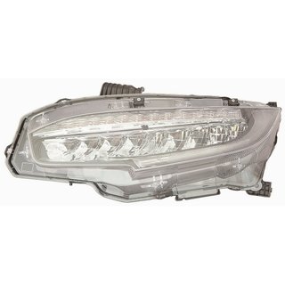Faro Izquierdo Electrico Con Motor, Interior Negro (Led) para Honda CIVIC 2017