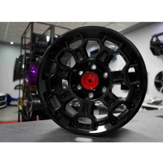 Juego de 4 Llantas 17 TRD Off Road Black Red Cap T