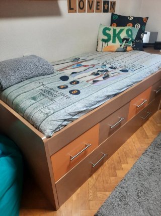 Cama nido 90x190 con cajones y colchón extra